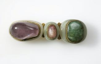 Belt buckle set with multi-layered gemstones