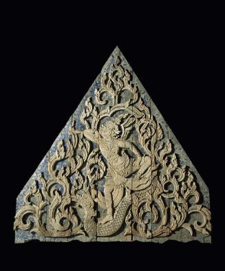 Pediment with the demon magician Mahiravana (Thai: Maiyarap), from a Southeast Asian version of the epic of Rama