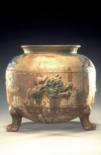 Tripod jar with short, flaring mouth