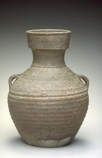 Double-handled jar with dish-shaped mouth