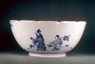 Bowl with figures, bamboo, and plum tree