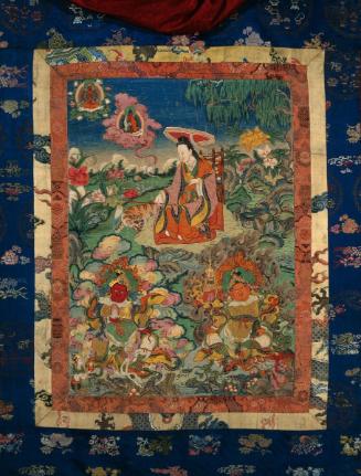 The guardian Dharmatala and the guardian kings Virupaksha and Vaishravana