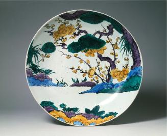 Large dish with pine, bamboo, and plum design