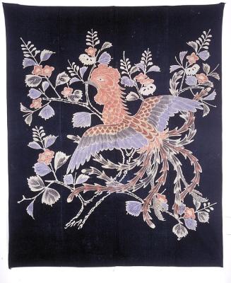 Futon cover with phoenix and paulownia