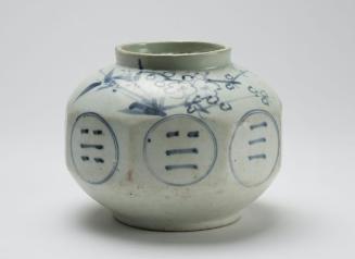 Jar with design of plum blossoms, bamboo, and trigrams