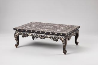 Table with phoenix, crane, and peach motif