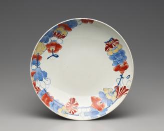 Dish with design of a garland of camellias