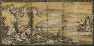 Landscape of the four seasons, one of a pair