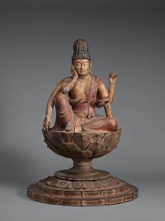 The bodhisattva Avalokiteshvara in the form of the wish-fulfilling Chintamani-chakra (Nyoirin Kannon)