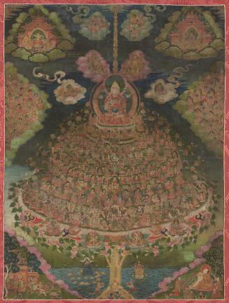The lama Tsongkhapa and the refuge field of the Gelug order