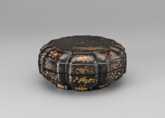 Lobed box with painted decoration