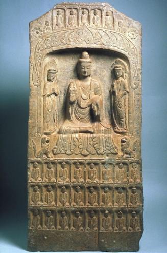 Stele of a buddha and two bodhisattvas