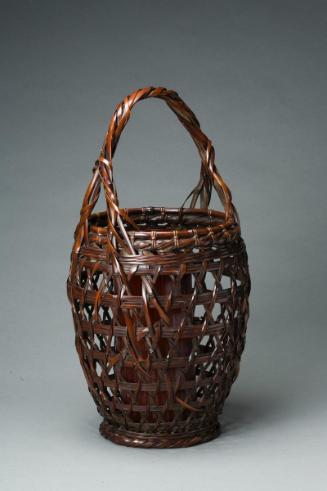 Jujube-shaped flower basket of smoked bamboo