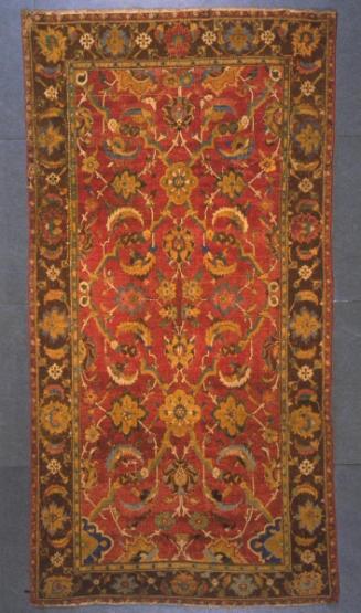 Carpet with floral pattern and lattice