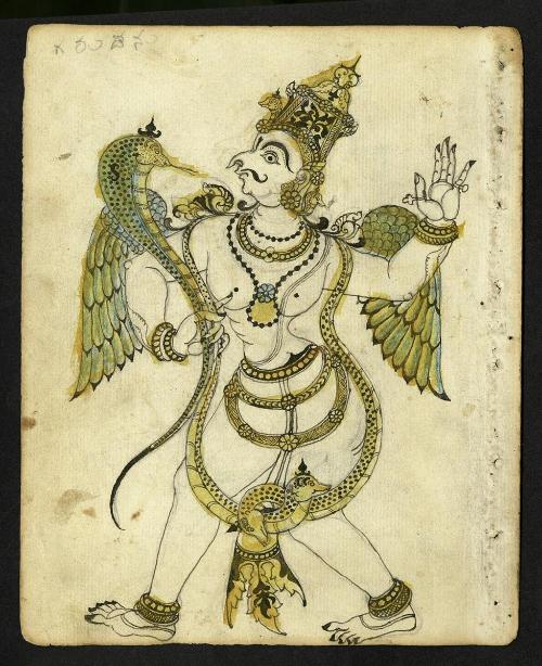 Garuda, the mythical mount of Vishnu (back); Female figure (front)