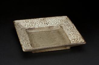 Square dish with flower design