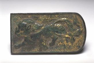 Belt plaque with lion designs