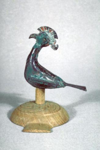 Phoenix-shaped jingle finial, one of a pair