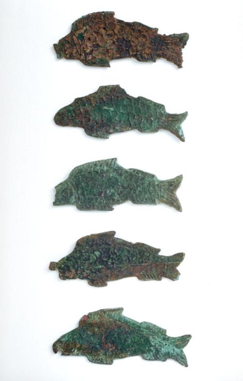 Carp-shaped money, one of a set of five