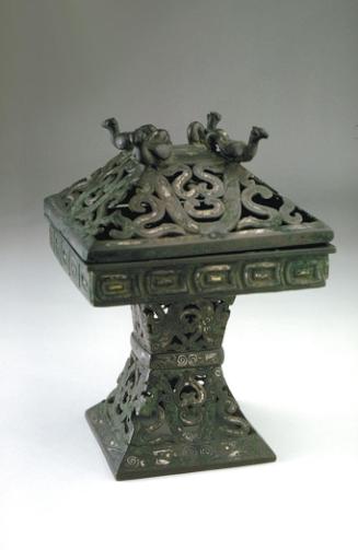 Square incense burner with lid