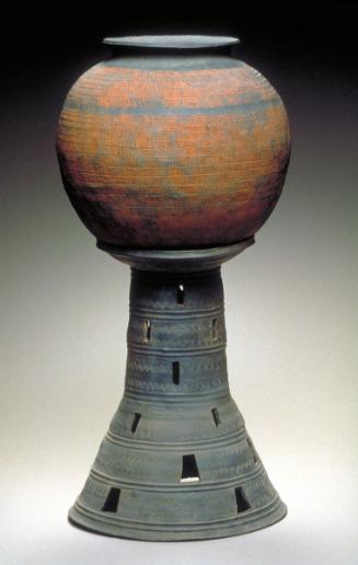 Pedestal with a globular jar