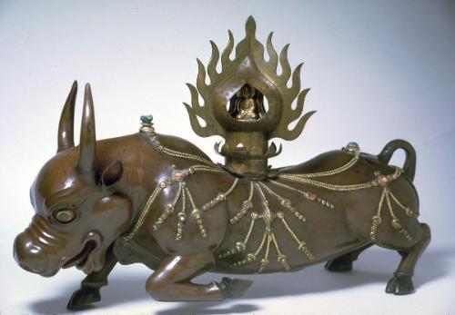 Bull with stupa