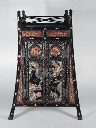 Cabinet in the shape of monk's backpack