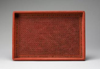 Textile-patterned shallow rectangular tray