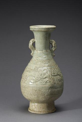 Vase with animal-mask handles and three friezes of floral scrolls