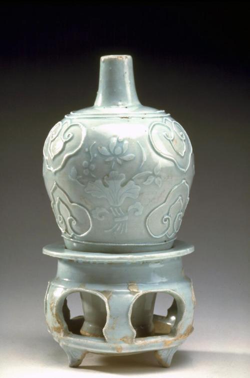 Vase with stand, one of a pair