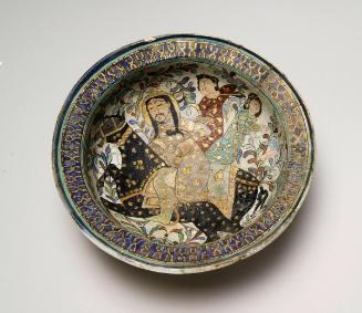 Bowl with figure on horseback