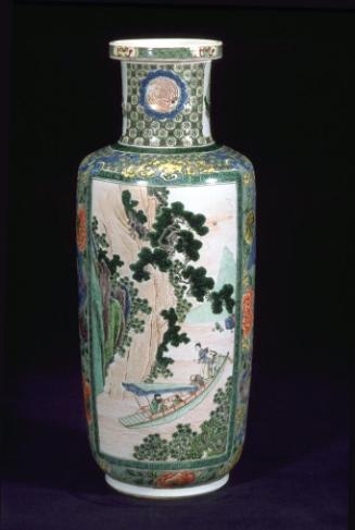 Vase illustrating the poem “The Red Cliff”