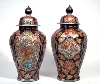 Large covered jar, one of a pair