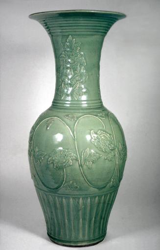 Beaker vase with floral scrolls