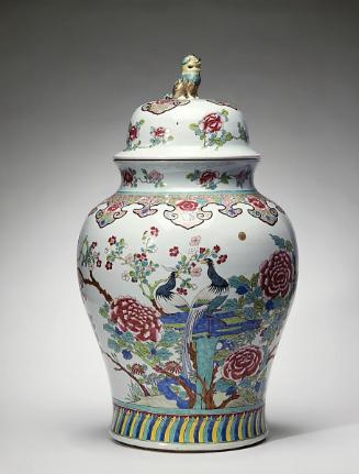 Covered jar, one of a pair