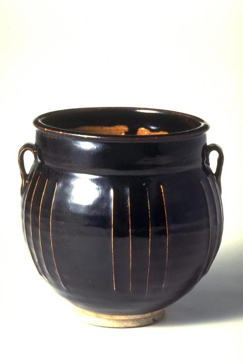 Jar with straight neck and two loop-handles