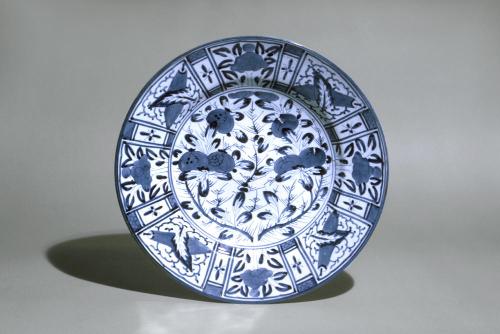 Plate with design of pomegranates