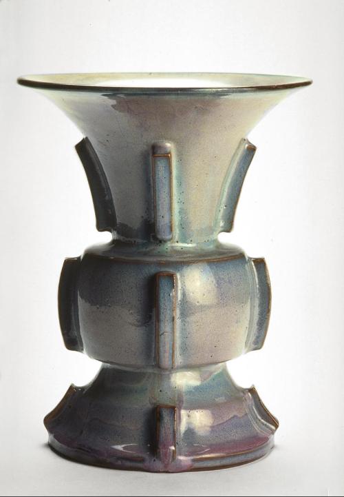 Beaker vase in the shape of an ancient bronze gu