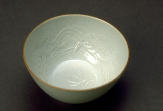 Bowl with fish and dragons, one of a pair