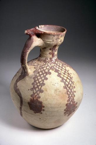 Jug with horned animal handle