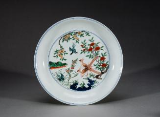 Plate with flowers and birds