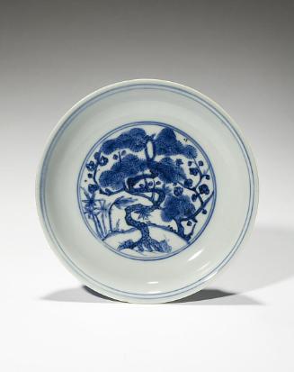 Plate with the Three Friends of Winter, one of a pair