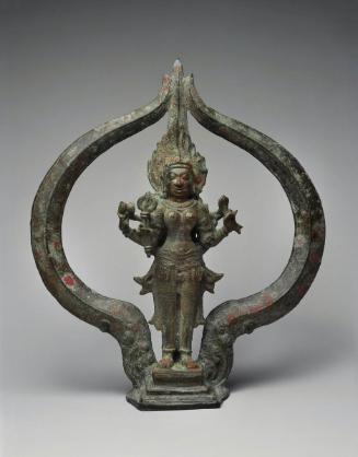 Ritual trident with the Hindu deity Auspicious Kali