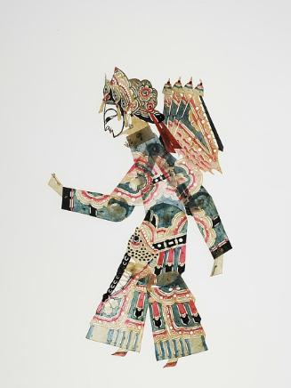 Female figure with four banners on back