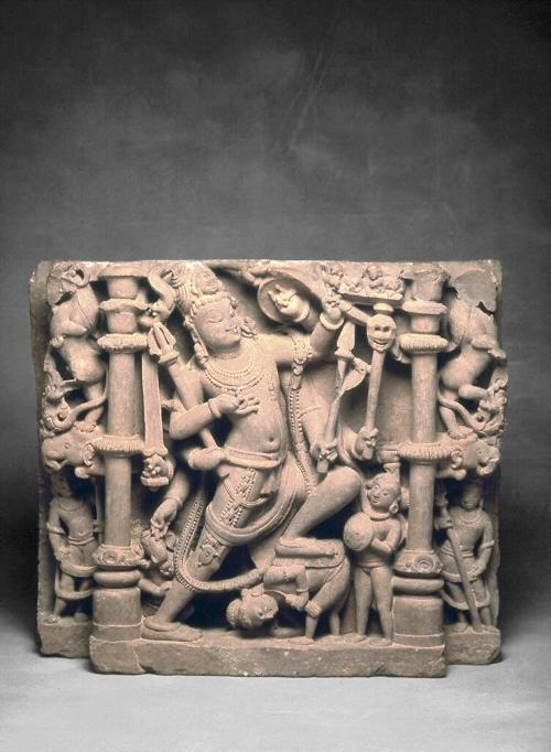 The Hindu deity Shiva as destroyer of the three cities of the demons