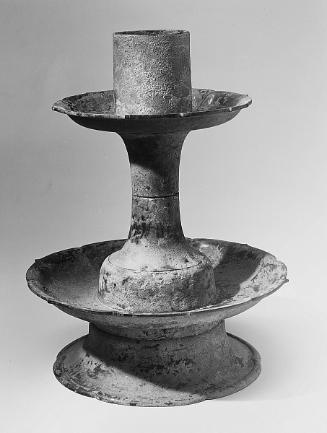 Two-tiered candle holder with high foot (lamp)