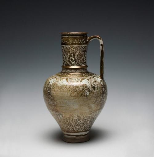 Pitcher with design of musicians and courtiers