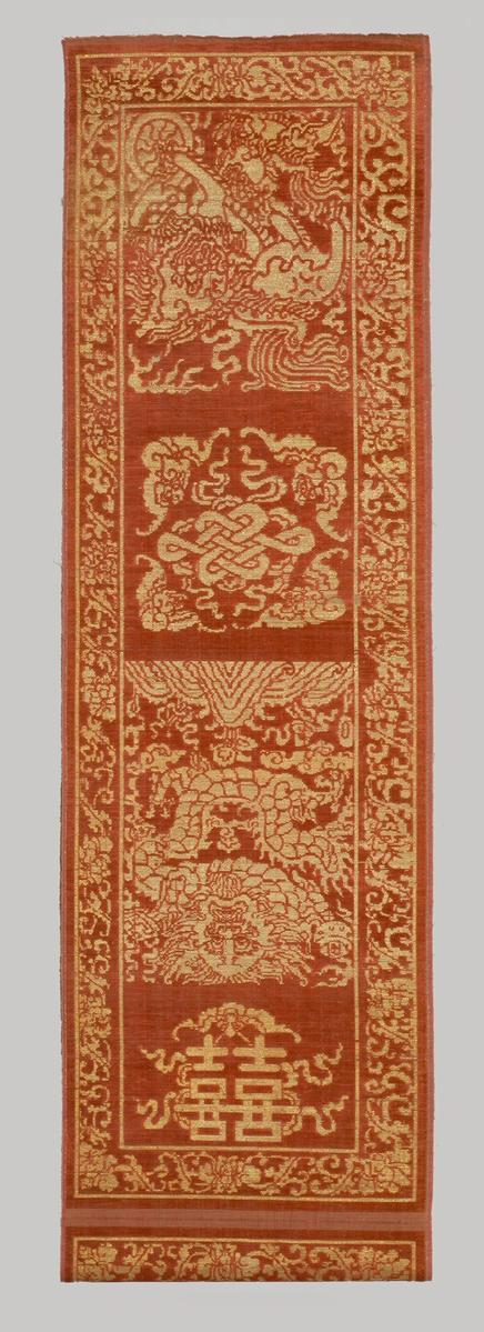 Velvet panel with auspicious symbols