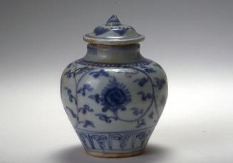 Covered jar with lotus