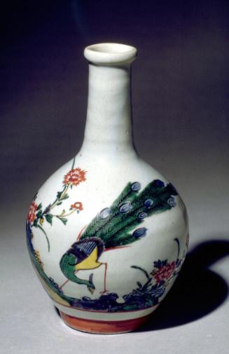 Vase with peacock and flower decoration